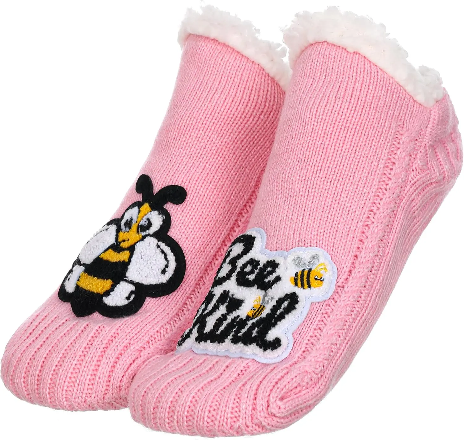 ZYZX Cute Fuzzy Slipper Socks - Winter Warm Funny Non-Slip Knit House Socks With Grips - Fleece-Lined Fluffy Bed Socks for Women - Gifts
