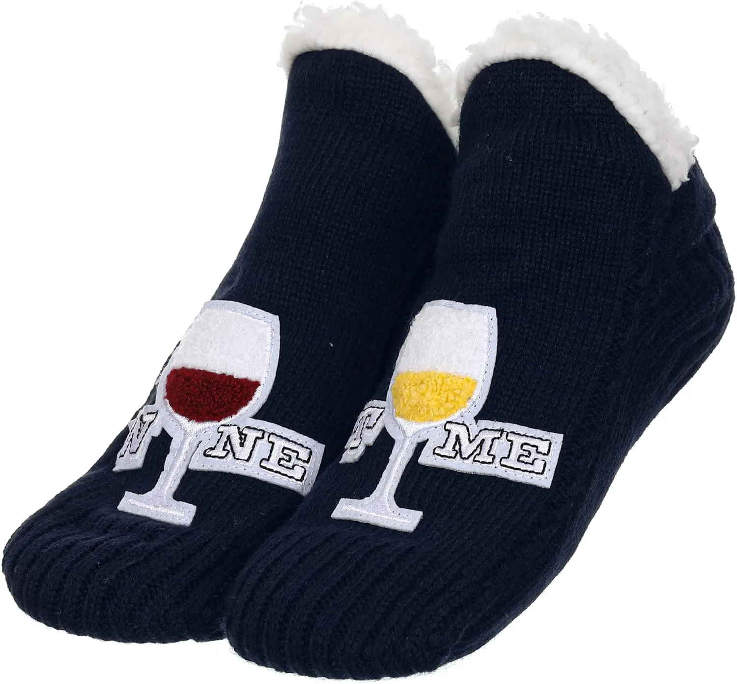 ZYZX Cute Fuzzy Slipper Socks - Winter Warm Funny Non-Slip Knit House Socks With Grips - Fleece-Lined Fluffy Bed Socks for Women - Gifts