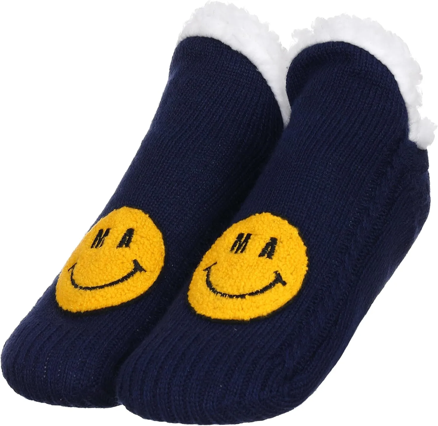 ZYZX Cute Fuzzy Slipper Socks - Winter Warm Funny Non-Slip Knit House Socks With Grips - Fleece-Lined Fluffy Bed Socks for Women - Gifts