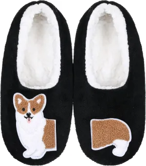 ZYZX Womens Slipper Socks Dog Pattern Winter Warm Soft Cute Slippers Non Slip Fleece-lined Cozy House Fuzzy Socks with Grippers Gifts Slippers
