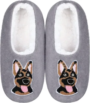 ZYZX Womens Slipper Socks Dog Pattern Winter Warm Soft Cute Slippers Non Slip Fleece-lined Cozy House Fuzzy Socks with Grippers Gifts Slippers